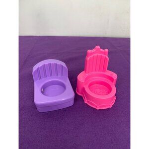 2008 Fisher-Price Little People Replacement Princess Chairs Purple Pink